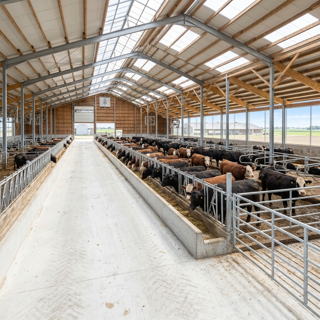 Área de confinamento de gado com piso Colmeia Estrutural